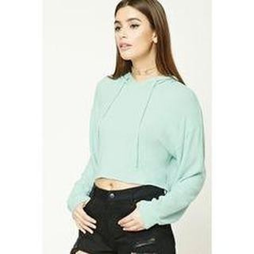 Mint crop top hoodie
